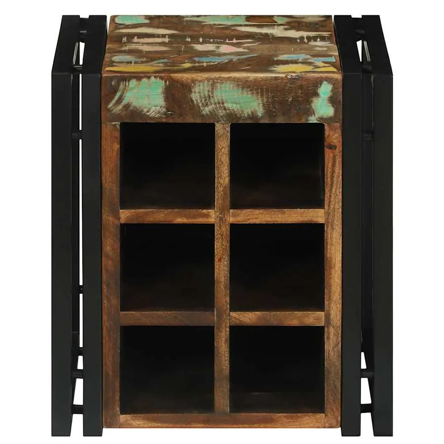 Étagère à vin 35 x 35 x 39 cm Bois Recyclé Solide - 4