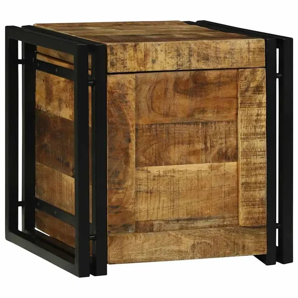 Boîte de rangement 40 x 40 x 40 cm Bois de mangue massif