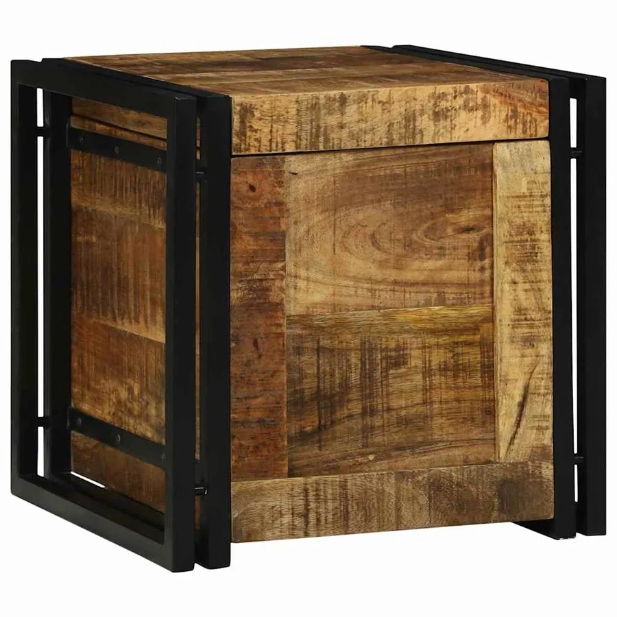 Boîte de rangement 40 x 40 x 40 cm Bois de mangue massif - 3