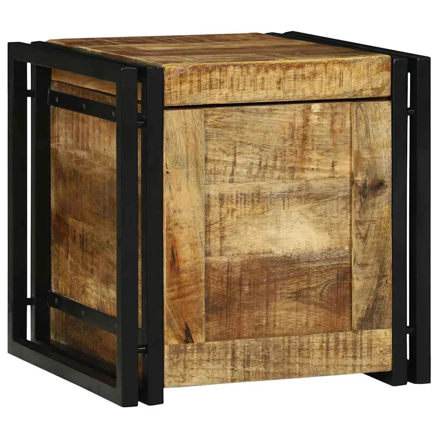 Boîte de rangement 40 x 40 x 40 cm Bois de mangue massif - 4