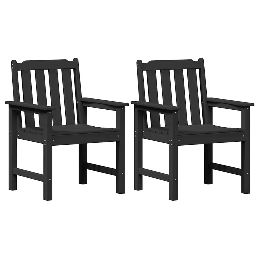 Chaise de jardin. 2 pcs Noir 65,5 x 59 x 88 cm HDPE - 2