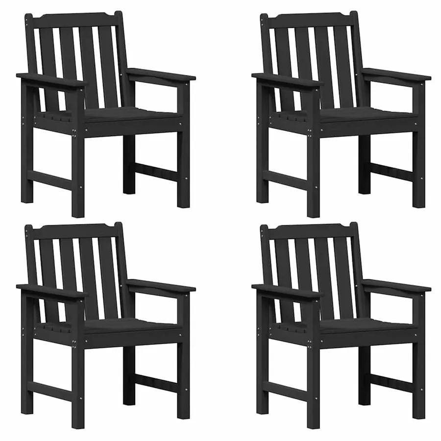 Chaise de jardin 4 pcs Noir 65,5 x 59 x 88 cm Polyéthylène - 2