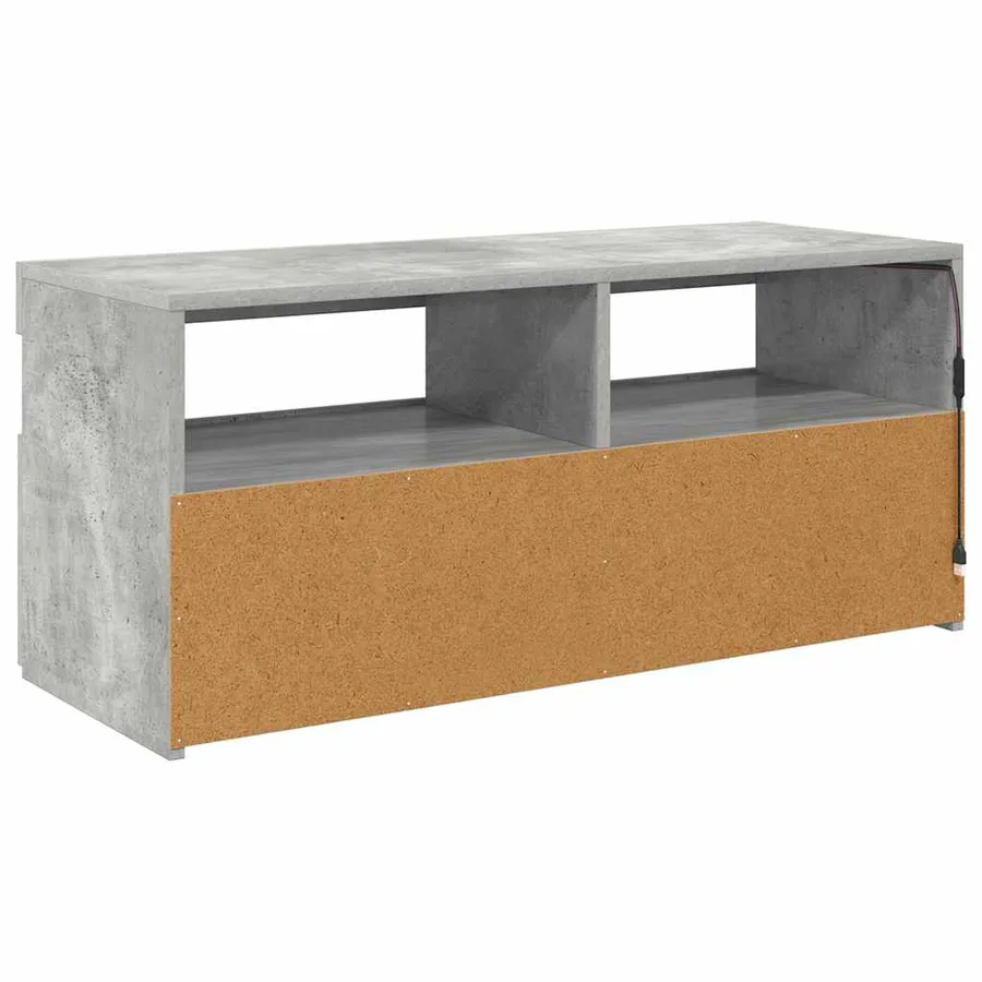 Meuble TV avec lumières LED gris béton 90x35x40 cm - 9
