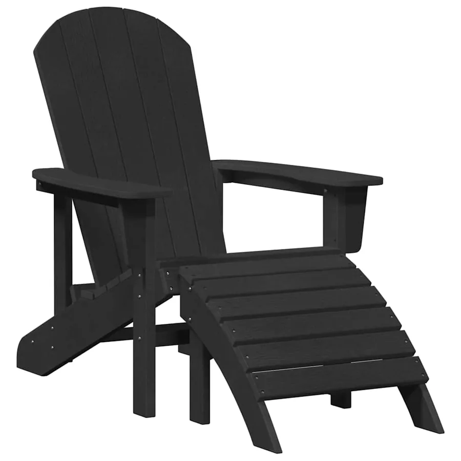 Chaise de jardin 2 pcs Noir 83 x 74 x 92 cm Polyéthylène - 4