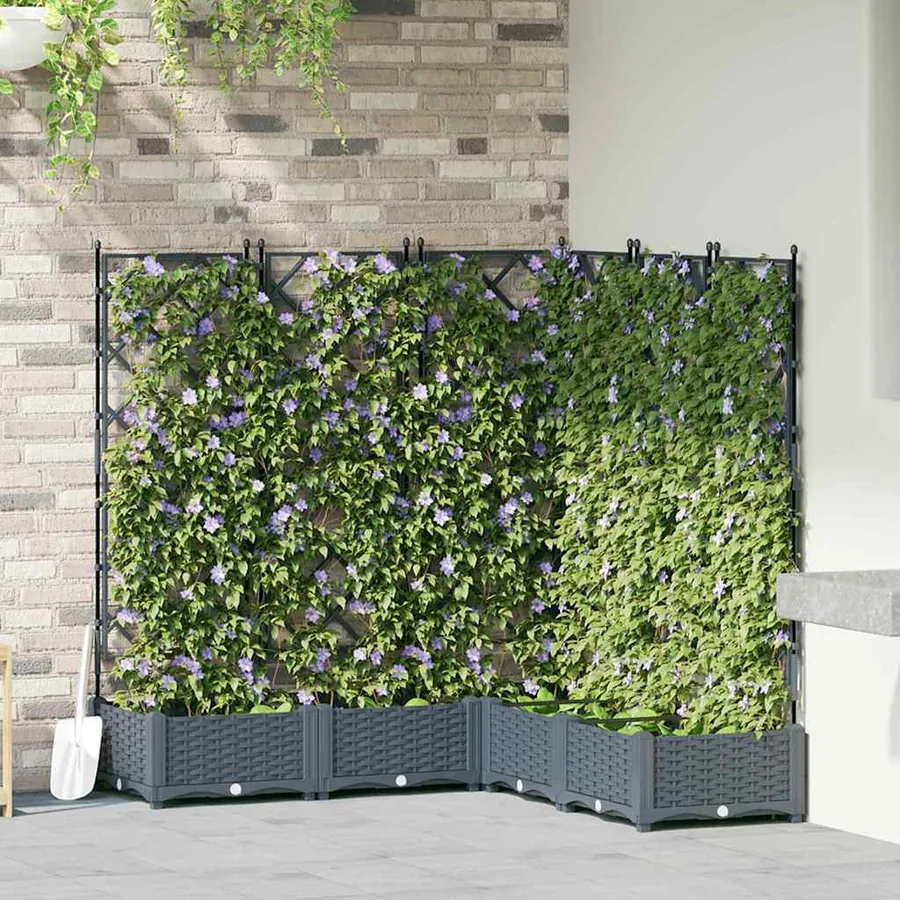 Cache-pot de jardin 5 pc Gris clair 120 x 120 x 125,5 cm PP