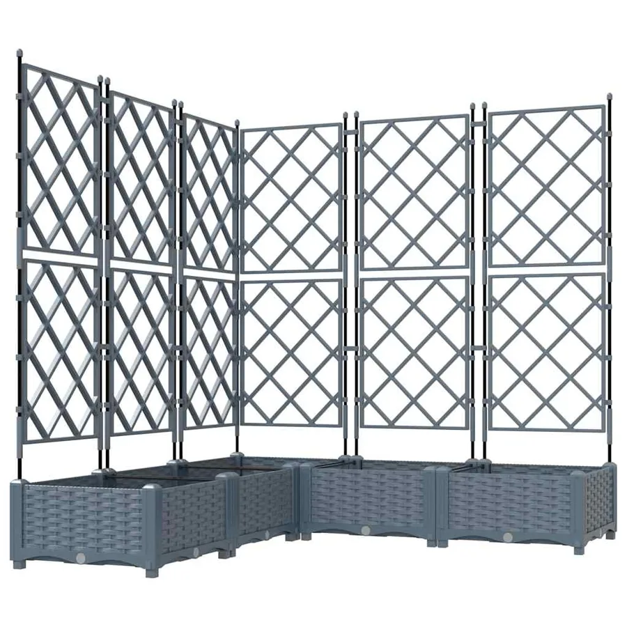 Cache-pot de jardin 5 pc Gris clair 120 x 120 x 125,5 cm PP - 2