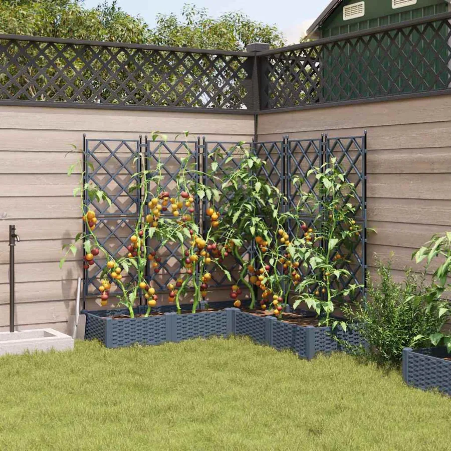 Cache-pot de jardin 5 pc Gris clair 120 x 120 x 125,5 cm PP - 3