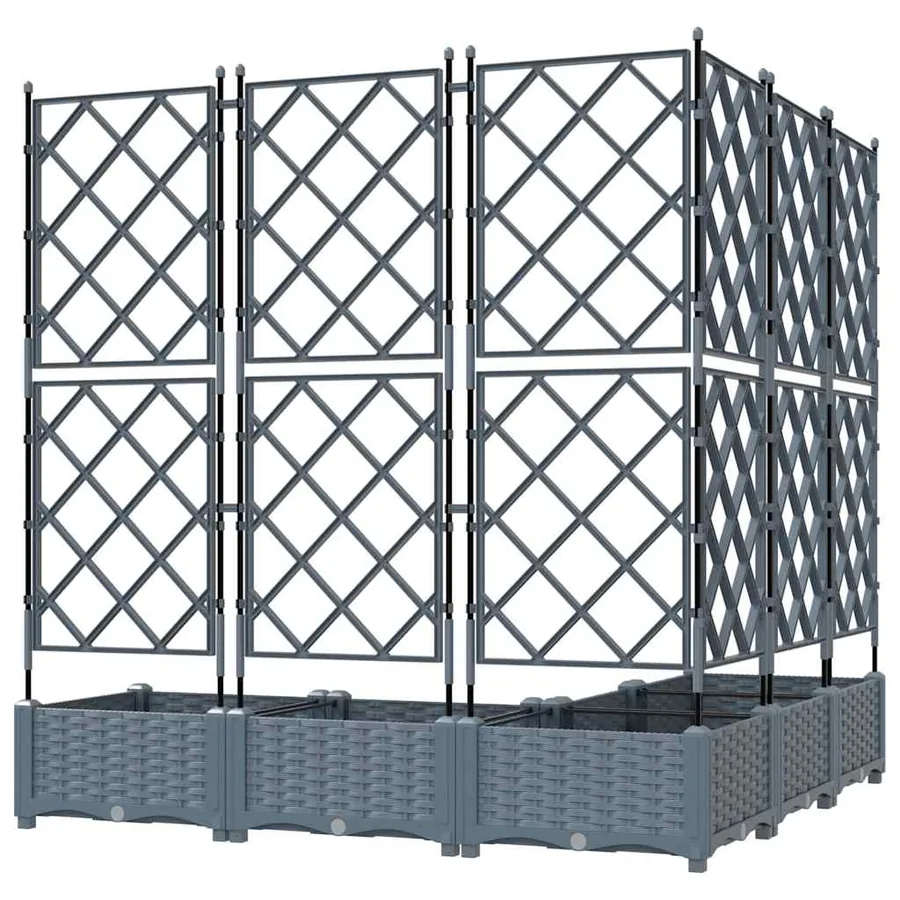 Cache-pot de jardin 5 pc Gris clair 120 x 120 x 125,5 cm PP - 6
