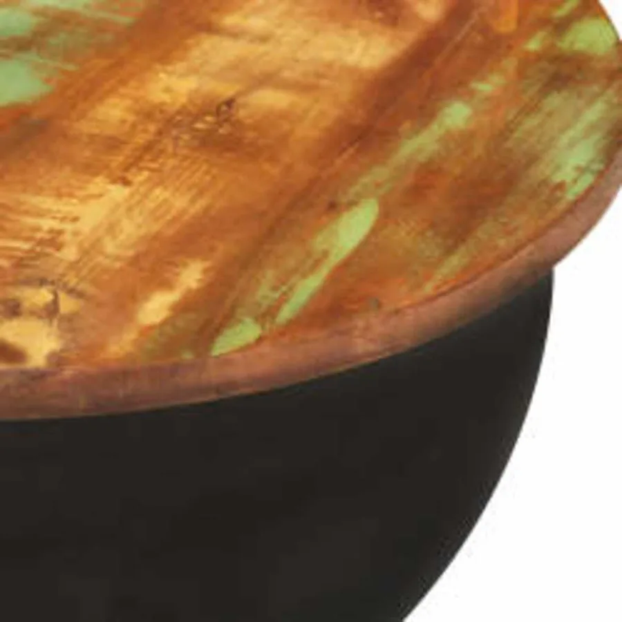 Table basse Bois de récupération massif Noir Forme de bol - 14