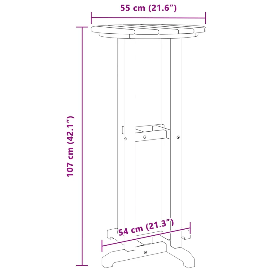Table de bar Blanc 55 x 55 x 107 cm Polyéthylène - 11