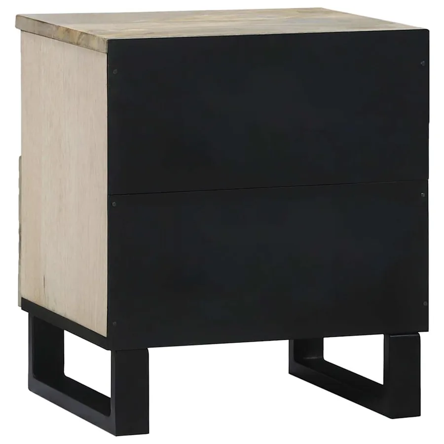 Table de chevet Blanc 40 x 33 x 46 cm Bois d'ingénierie - 5