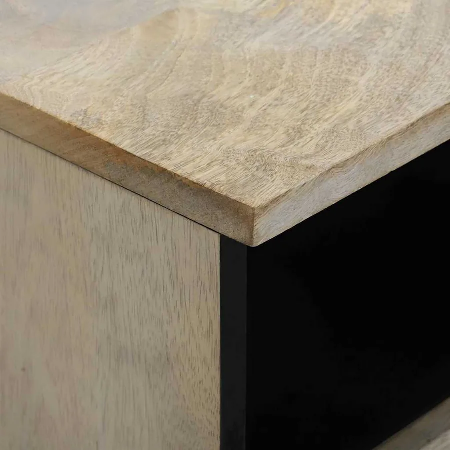 Table de chevet Blanc 40 x 33 x 46 cm Bois d'ingénierie - 6