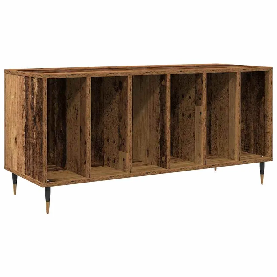 Meuble à vinyles Bois ancien 100 x 38 x 48 cm Bois d'ingénierie - 2