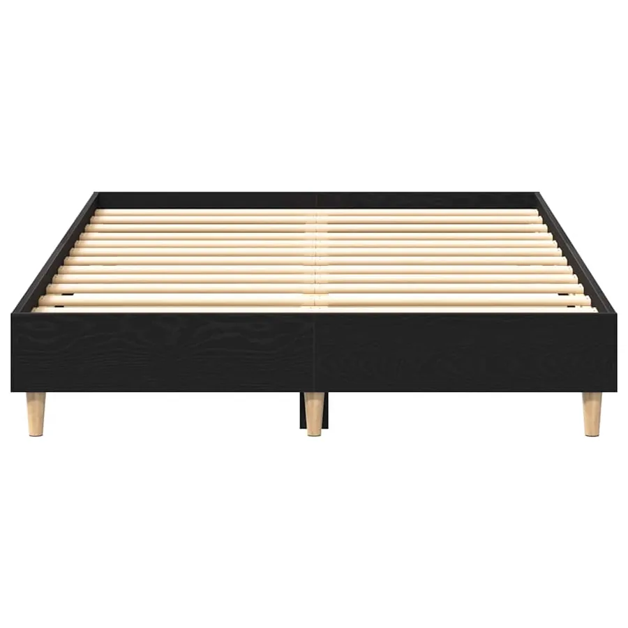 Cadre de lit Chêne noir 203 x 123 x 25 cm Bois d'ingénierie - 5