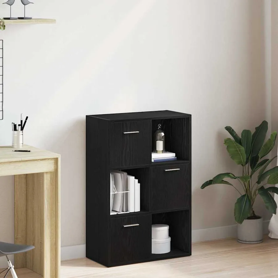 Bibliothèque/Séparateur de pièce en chêne noir 60,5 x 30 x 90 cm bois d'ingénierie
