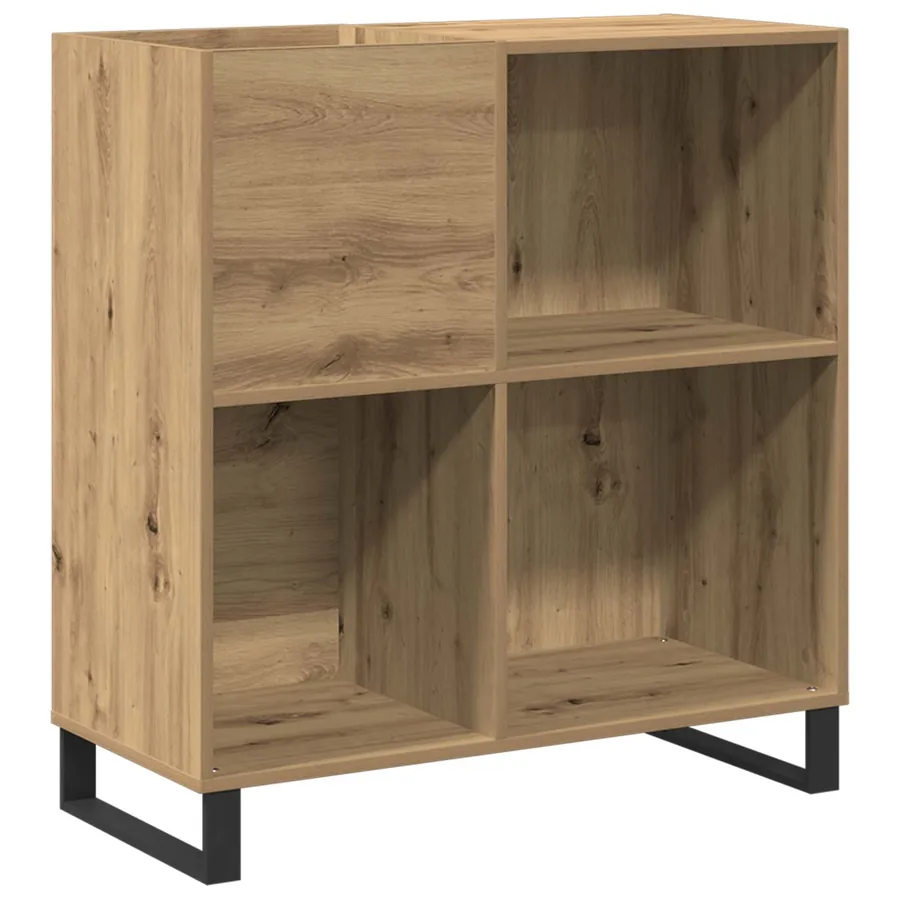 Meuble à vinyles chêne artisanal 84,5 x 38 x 89 cm - 2