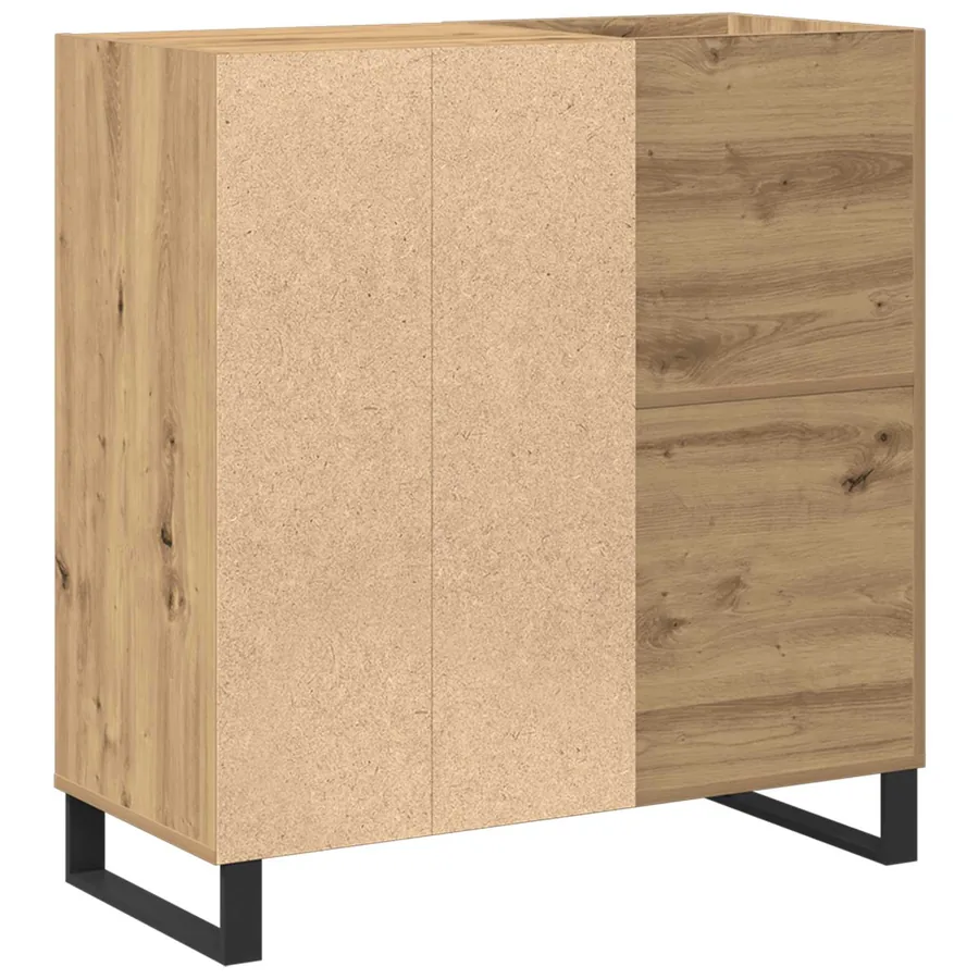 Meuble à vinyles chêne artisanal 84,5 x 38 x 89 cm - 7