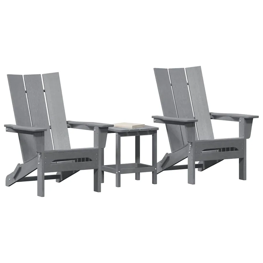 Chaise de jardin 3 pcs Gris clair 80.5 x 74.5 x 92 cm - 3