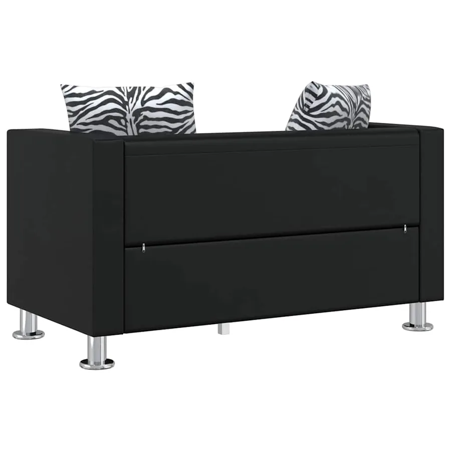Jeu de canapé à 2 places et à 3 places Cuir synthétique Noir - 10