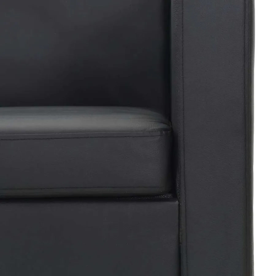 Jeu de canapé à 2 places et à 3 places Cuir synthétique Noir - 12
