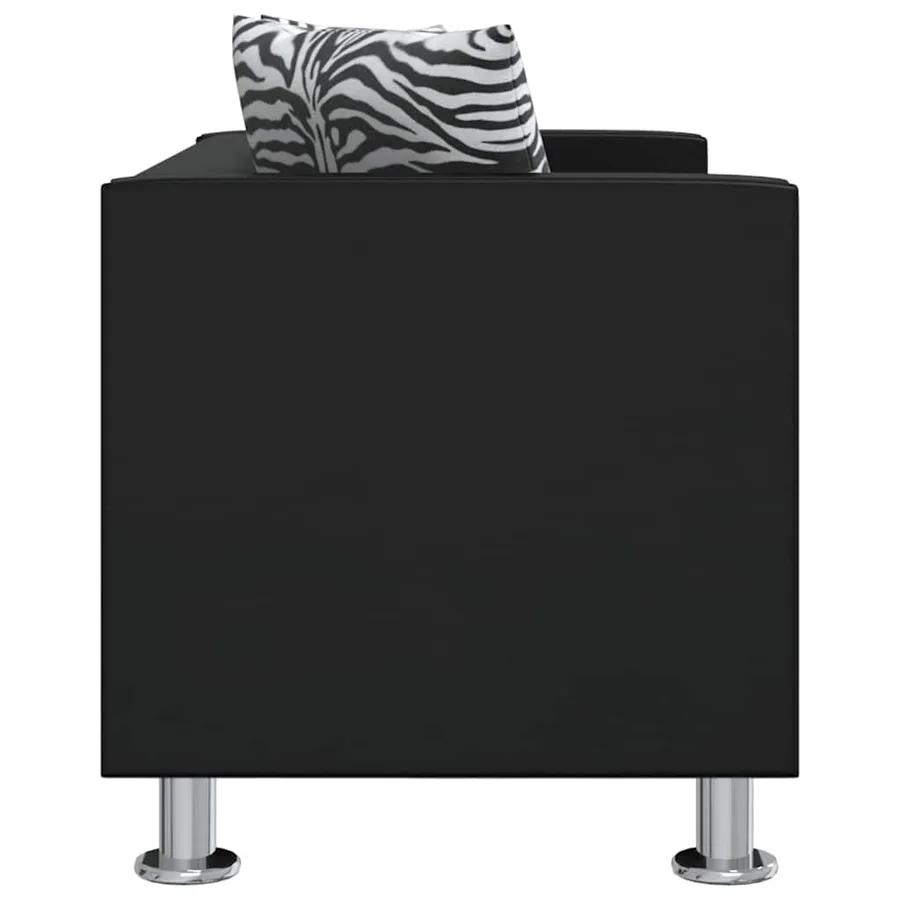 Jeu de canapé à 2 places et à 3 places Cuir synthétique Noir - 7