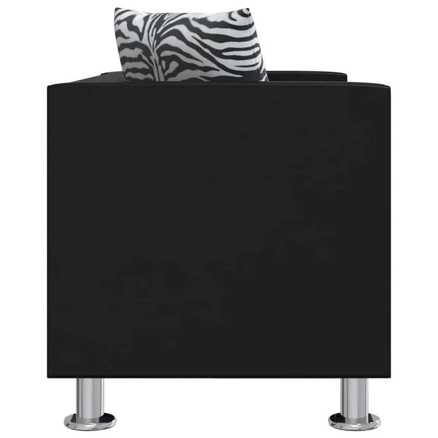 Jeu de canapé à 2 places et à 3 places Cuir synthétique Noir - 8