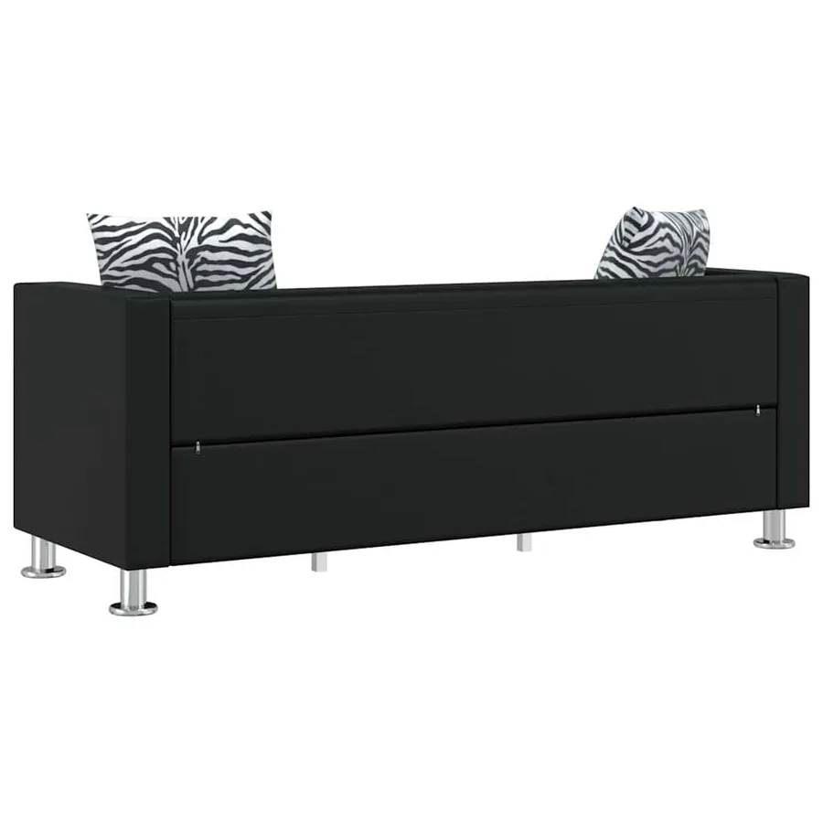 Jeu de canapé à 2 places et à 3 places Cuir synthétique Noir - 9