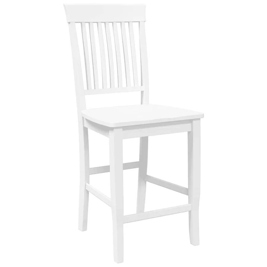Tabourets de bar (lot de 2) en bois massif blanc et caoutchouc - 4