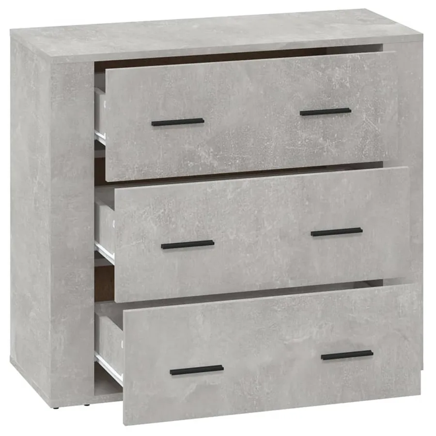 Buffet Gris béton 80x33x70 cm Bois d'ingénierie - 4