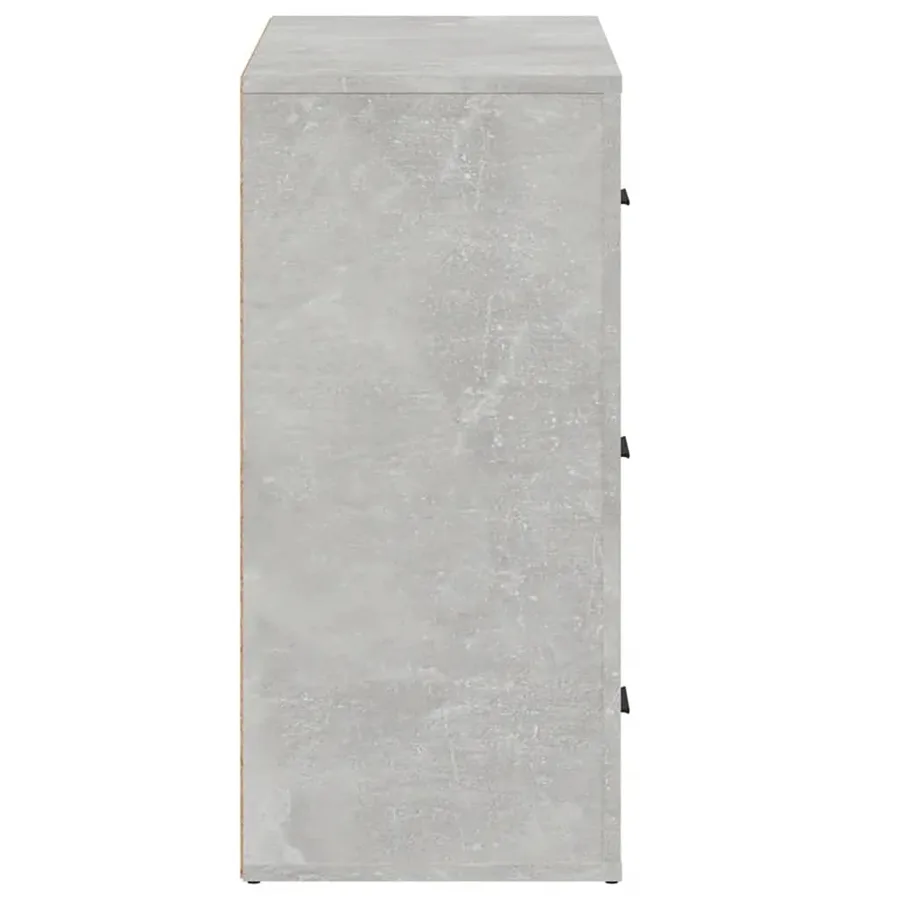 Buffet Gris béton 80x33x70 cm Bois d'ingénierie - 5