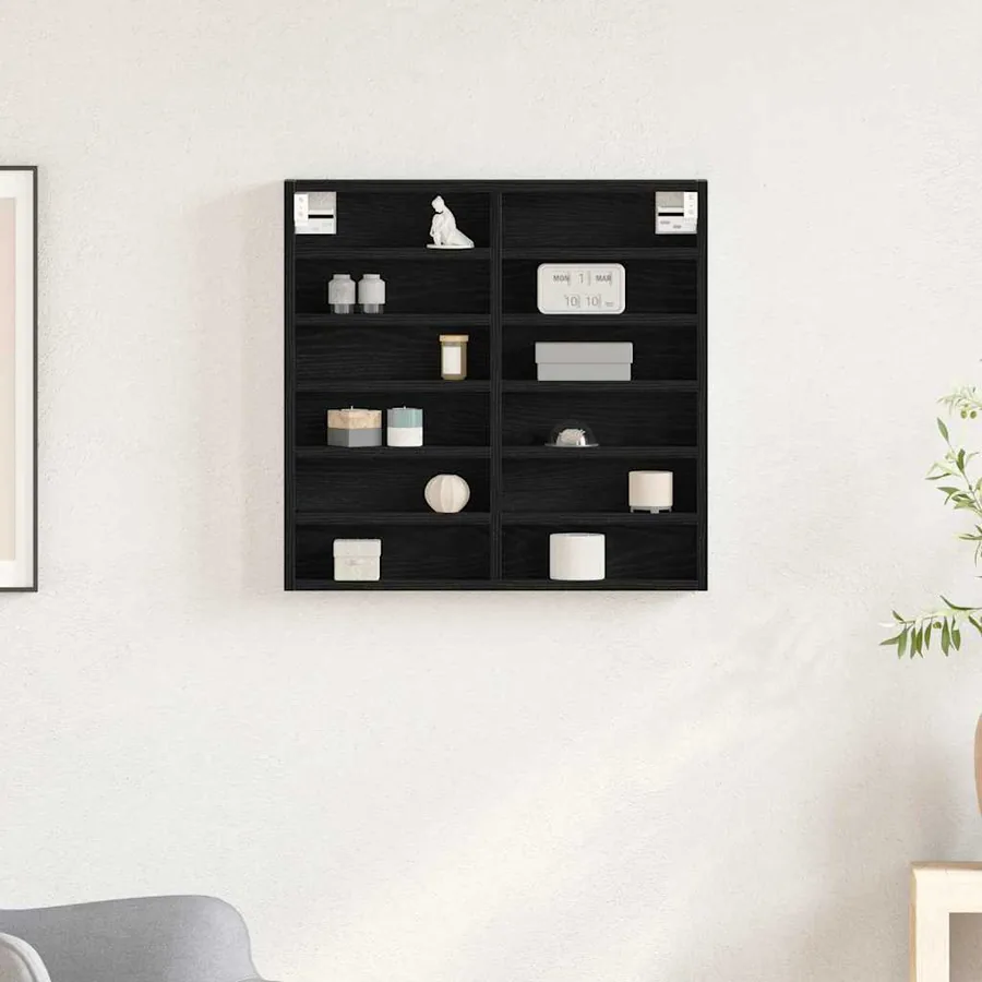Vitrine Chêne noir 60 x 8,5 x 58 cm Bois d'ingénierie - 4
