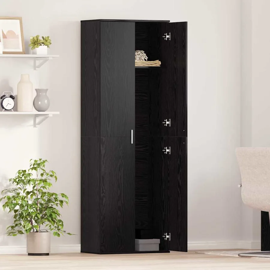 Highboard Chêne noir 60 x 35 x 180 cm Bois d'ingénierie - 4