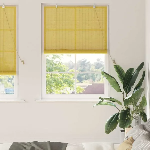 Store enrouleur Jaune 120 x 220 cm Bambou