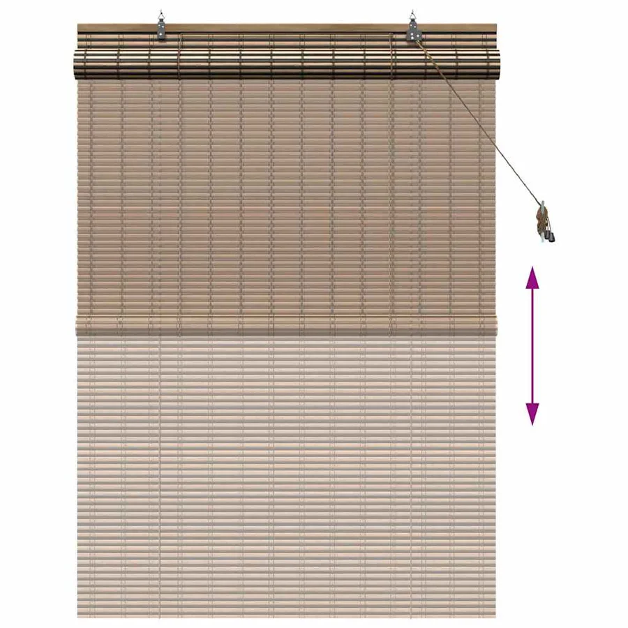 Store enrouleur Marron 120 x 160 cm Bambou - 13