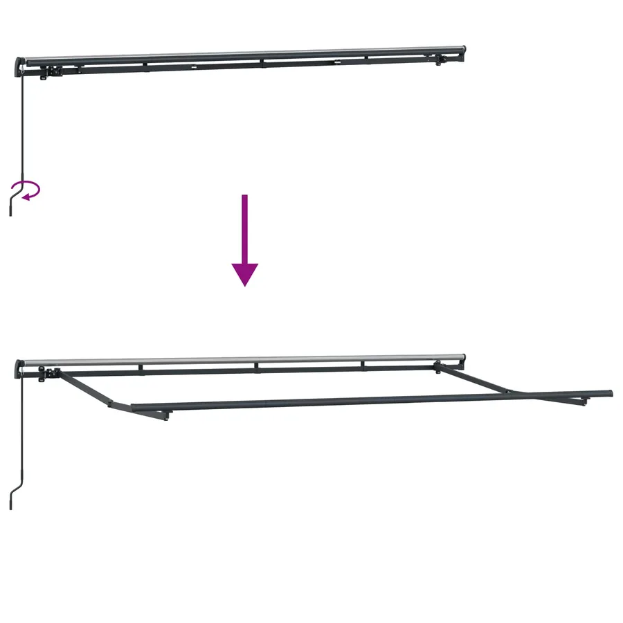 Auvent Rétractable Anthracite 350 x 200 cm - 11