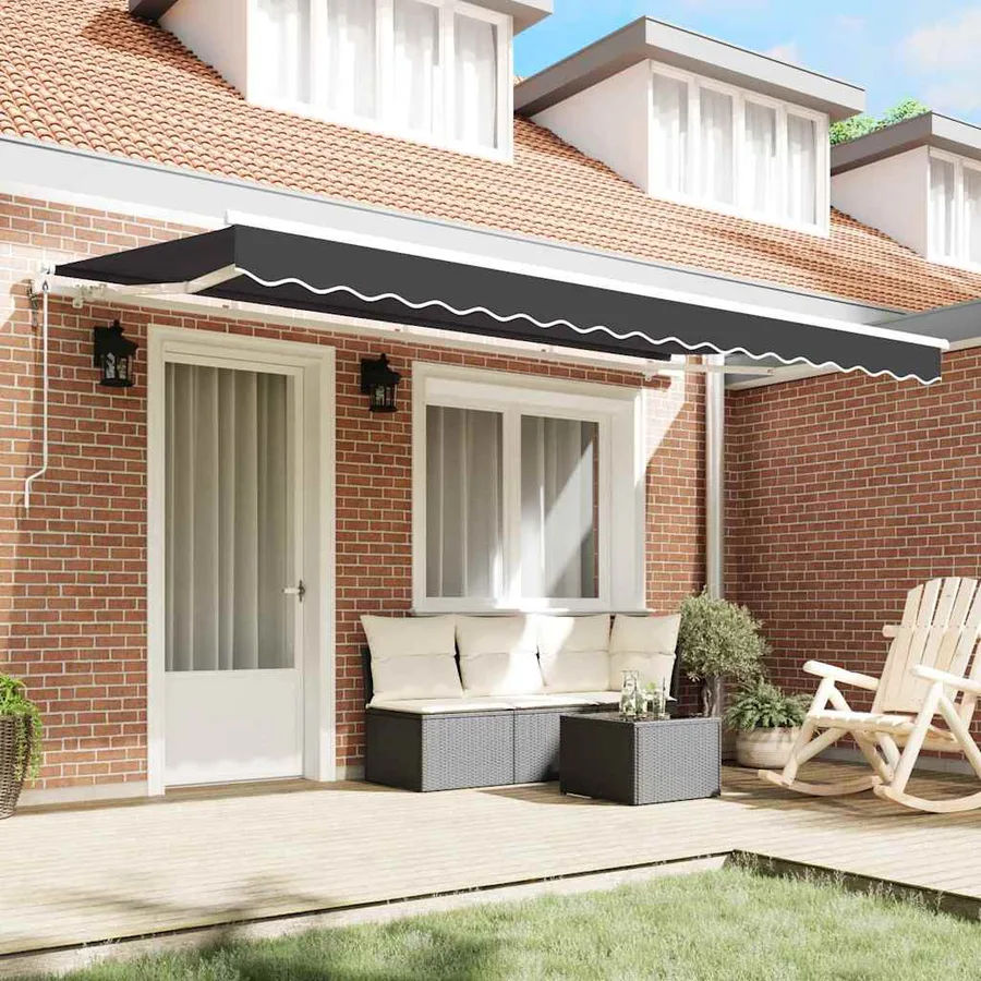 Auvent Rétractable Anthracite 350 x 200 cm tissu - 3