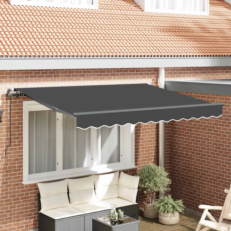 Auvent Rétractable Anthracite 300 x 200 cm tissu