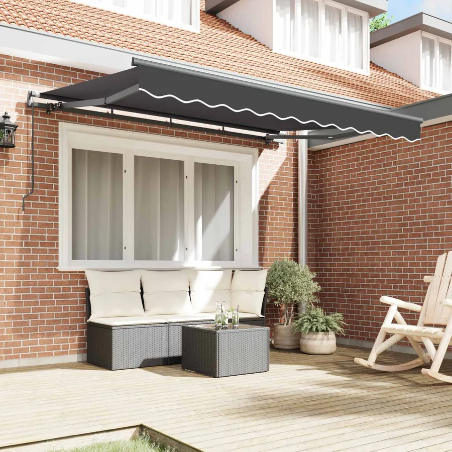 Auvent Rétractable Anthracite 300 x 200 cm tissu - 3