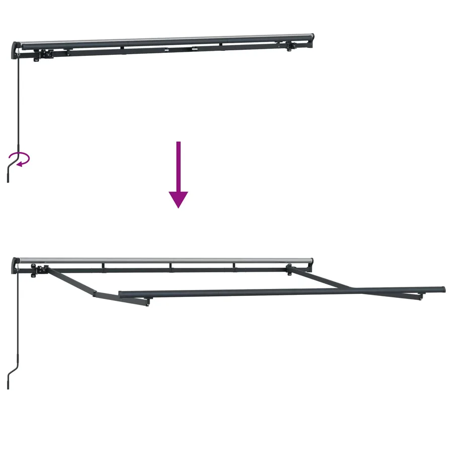 Auvent Rétractable Anthracite 300 x 200 cm tissu - 9