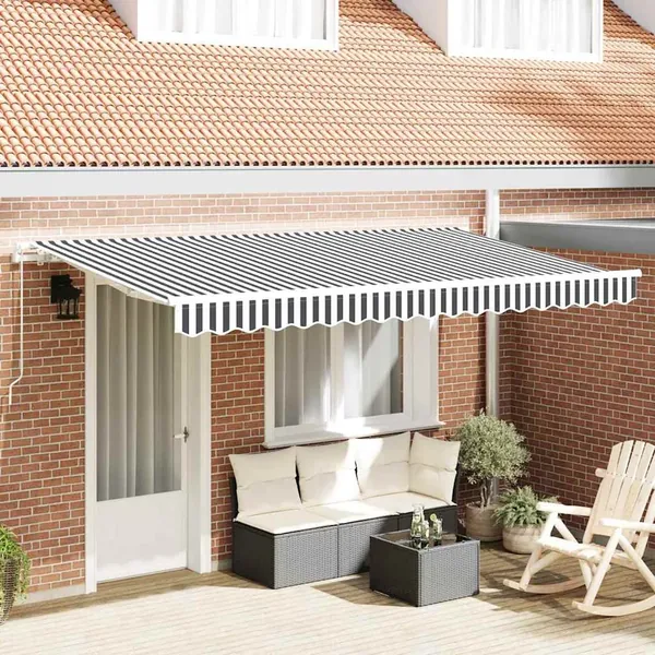 Auvent Rétractable Anthracite 400 x 200 cm tissu