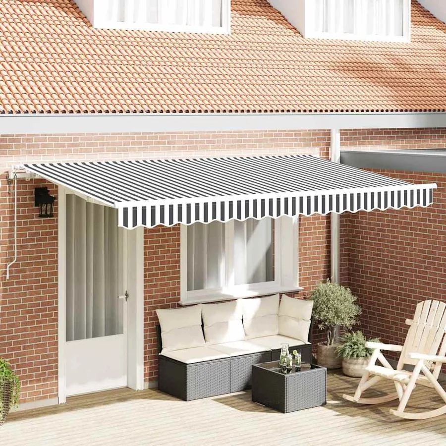 Auvent Rétractable Anthracite 400 x 200 cm tissu