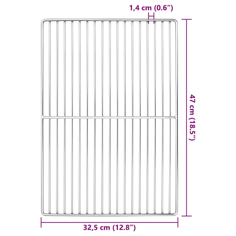Grille de barbecue Argenté 47 x 32,5 cm Acier inoxydable - 6