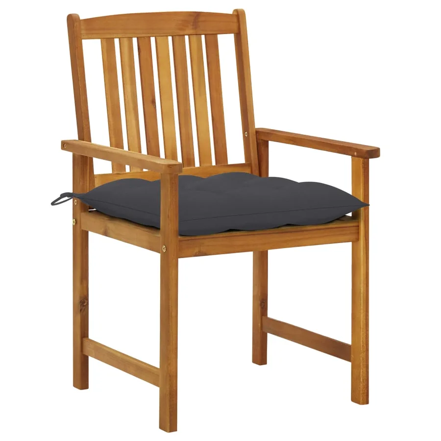 Chaises de jardin avec coussins lot de 2 Bois d'acacia massif - 2
