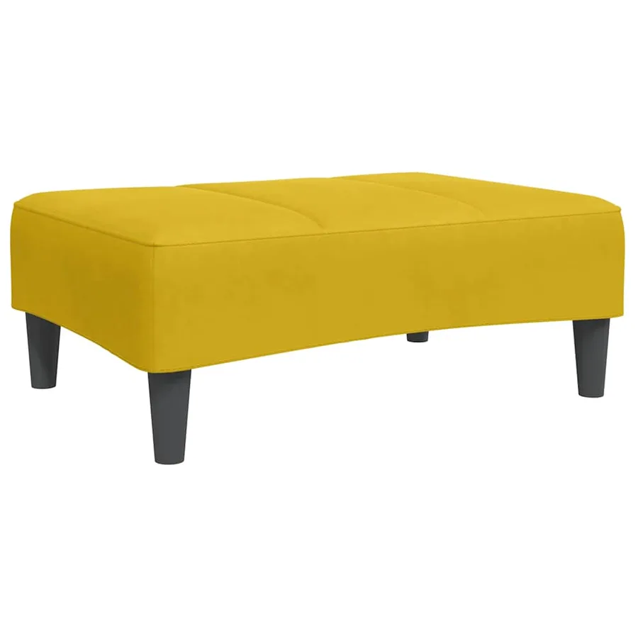 Repose-pied jaune 77x55x31 cm velours - 2