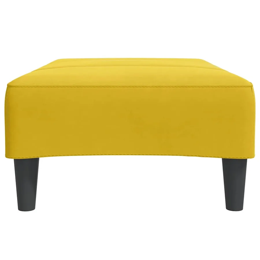 Repose-pied jaune 77x55x31 cm velours - 5