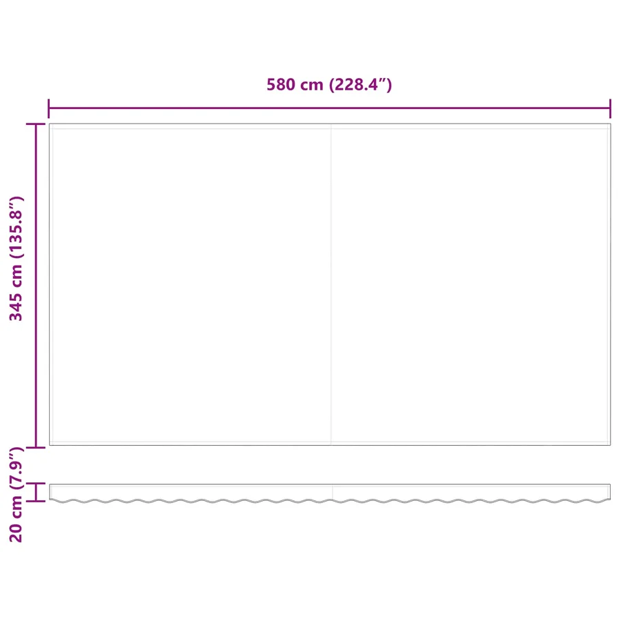 Auvent rétractable Vert et jaune 600 × 350 cm - 11