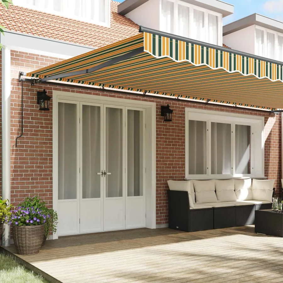 Auvent rétractable Vert et jaune 600 × 350 cm - 3