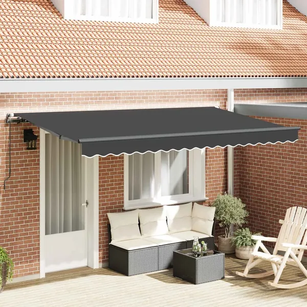 Auvent Rétractable Anthracite 400 x 200 cm tissu
