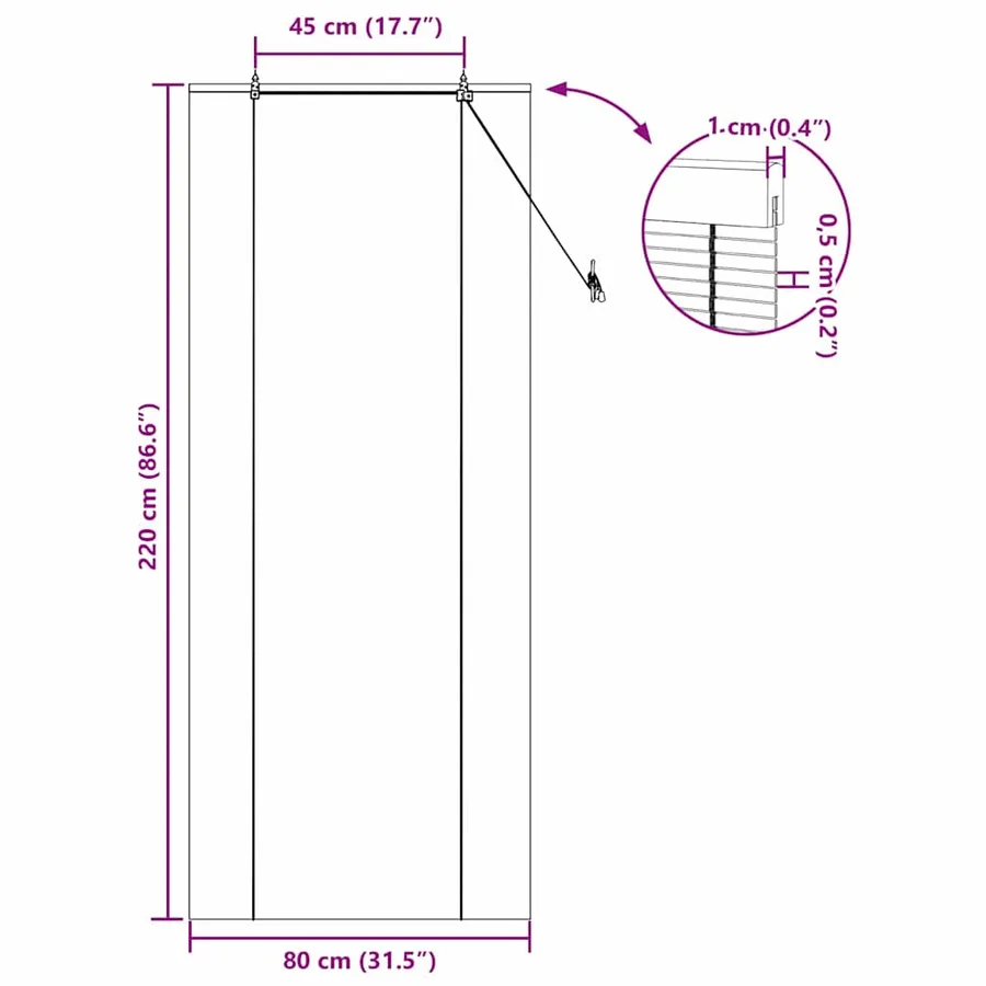 Store enrouleur Jaune 80 x 220 cm Bambou - 15