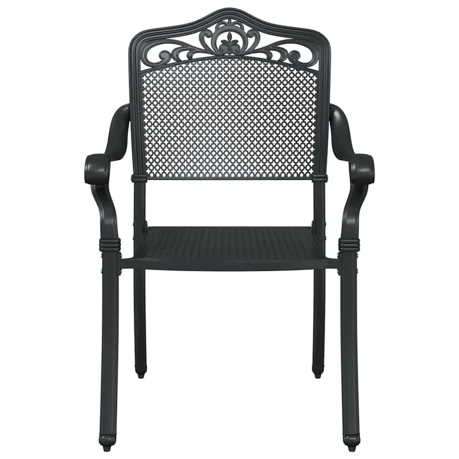 Chaise de jardin 2 pcs Noir 55 x 55 x 92,5cm Aluminium - 4